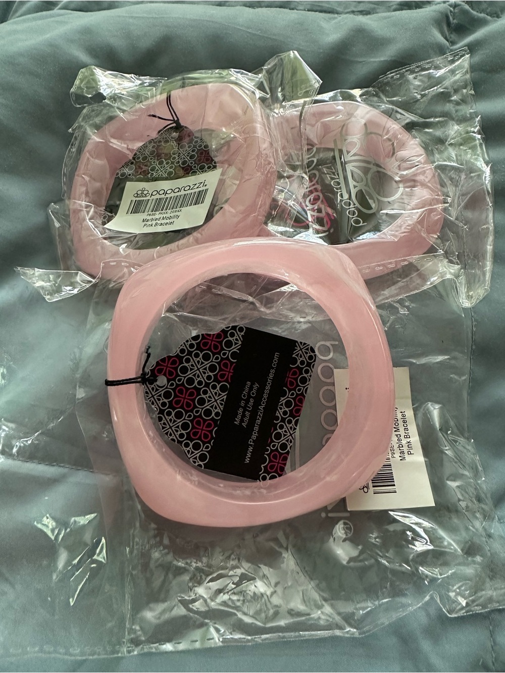 Paparazzi Light Pink Resin Bangle Bracelet Set